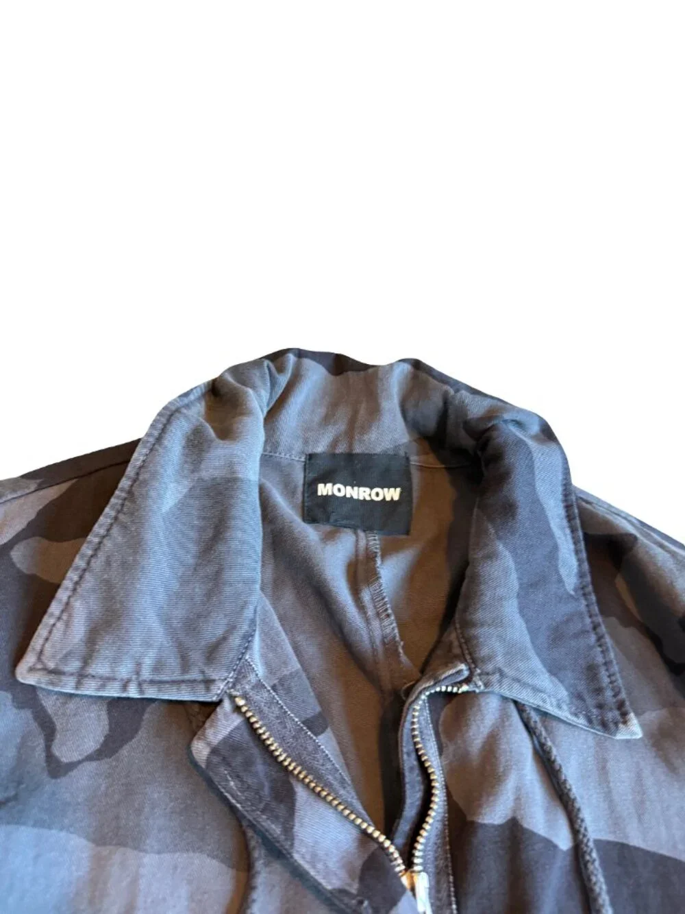 Monrow Black Grey Camo Print Jacket Utility Streetwear 100% Cotton Size Medium